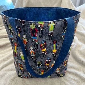 Bike themed tote bag. NWOT. 15 1/2” by 15 1/2” by 3”